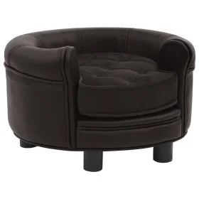 Sofá para perros felpa y cuero sintético marrón 48x48x32 cm de vidaXL, Camas para perros - Ref: Foro24-170958, Precio: 80,66 ...
