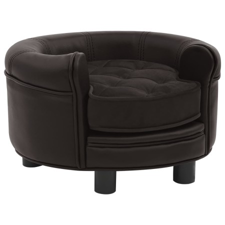 Hundesofa aus Plüsch und braunem Kunstleder, 48 x 48 x 32 cm von vidaXL, Betten für Hunde - Ref: Foro24-170958, Preis: 81,83 ...
