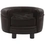 Plush and brown synthetic leather dog sofa 48x48x32 cm by vidaXL, Beds for dogs - Ref: Foro24-170958, Price: 80,66 €, Discoun...