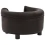 Plush and brown synthetic leather dog sofa 48x48x32 cm by vidaXL, Beds for dogs - Ref: Foro24-170958, Price: 80,66 €, Discoun...