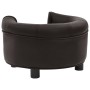 Sofá para perros felpa y cuero sintético marrón 48x48x32 cm de vidaXL, Camas para perros - Ref: Foro24-170958, Precio: 81,89 €