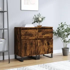 Display cabinets 2 units engineered wood smoked oak 40x35x70 cm by vidaXL, Sideboards - Ref: Foro24-831175, Price: 73,51 €, D...