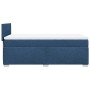 Cama box spring con colchón tela azul 90x190 cm