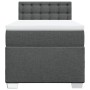 Cama box spring con colchón tela gris oscuro 90x190 cm