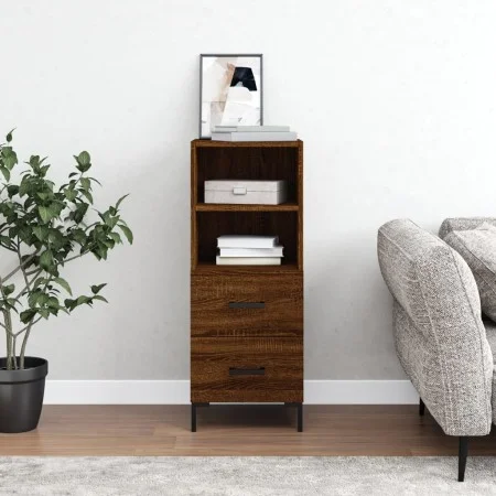 Oak brown engineered wood sideboard 34.5x34x90 cm by vidaXL, Sideboards - Ref: Foro24-828675, Price: 56,57 €, Discount: %