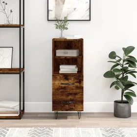 Smoked oak engineered wood sideboard 34.5x34x90 cm by vidaXL, Sideboards - Ref: Foro24-828665, Price: 50,31 €, Discount: %