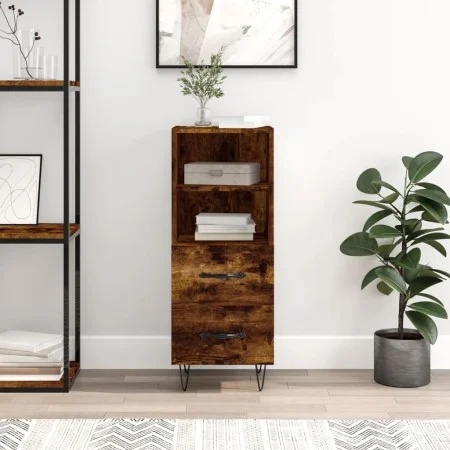 Sideboard aus geräuchertem Eichenholzwerkstoff, 34,5 x 34 x 90 cm von vidaXL, Sideboards - Ref: Foro24-828665, Preis: 50,31 €...