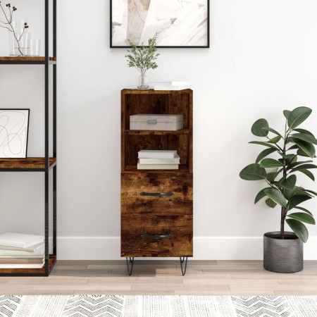 Sideboard aus geräuchertem Eichenholzwerkstoff, 34,5 x 34 x 90 cm von vidaXL, Sideboards - Ref: Foro24-828665, Preis: 50,81 €...