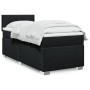 Cama box spring con colchón tela negro 90x200 cm