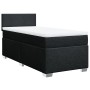 Cama box spring con colchón tela negro 90x200 cm