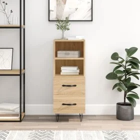 Aparador madera contrachapada color roble Sonoma 34,5x34x90 cm de vidaXL, Aparadores - Ref: Foro24-828663, Precio: 50,24 €, D...