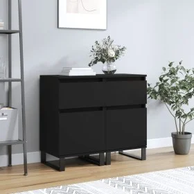 Sideboards 2 pcs black engineered wood 40x35x70 cm by vidaXL, Sideboards - Ref: Foro24-831167, Price: 103,14 €, Discount: %