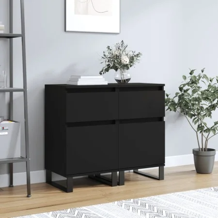 Sideboards 2 pcs black engineered wood 40x35x70 cm by vidaXL, Sideboards - Ref: Foro24-831167, Price: 103,14 €, Discount: %