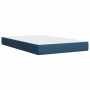 Cama box spring con colchón tela azul 90x200 cm