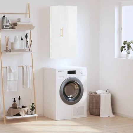 Armario de pared blanco brillante 34,5x34x90 cm de vidaXL, Aparadores - Ref: Foro24-828846, Precio: 50,19 €, Descuento: %
