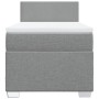 Cama box spring con colchón tela gris claro 100x200 cm