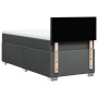 Cama box spring con colchón tela gris oscuro 100x200 cm
