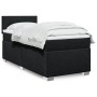 Cama box spring con colchón tela negro 100x200 cm