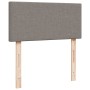 Cama box spring con colchón tela gris taupe 100x200 cm