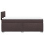Cama box spring con colchón tela marrón oscuro 100x200 cm