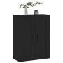 Black engineered wood wall cabinet 69.5x34x90 cm by vidaXL, Sideboards - Ref: Foro24-830405, Price: 85,83 €, Discount: %