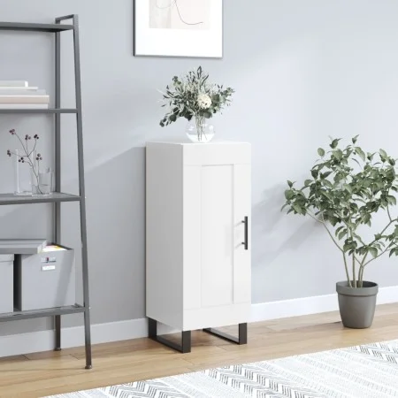 Hochglanzweißes Sperrholz-Sideboard 34,5 x 34 x 90 cm von vidaXL, Sideboards - Ref: Foro24-830470, Preis: 67,77 €, Rabatt: %