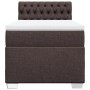 Cama box spring con colchón tela marrón oscuro 100x200 cm