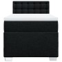 Cama box spring con colchón tela negro 100x200 cm