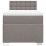 Cama box spring con colchón tela gris taupe 100x200 cm