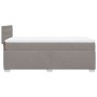 Cama box spring con colchón tela gris taupe 100x200 cm