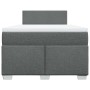 Cama box spring con colchón tela gris oscuro 120x190 cm