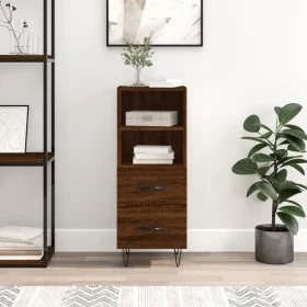 Oak brown engineered wood sideboard 34.5x34x90 cm by vidaXL, Sideboards - Ref: Foro24-828667, Price: 51,47 €, Discount: %