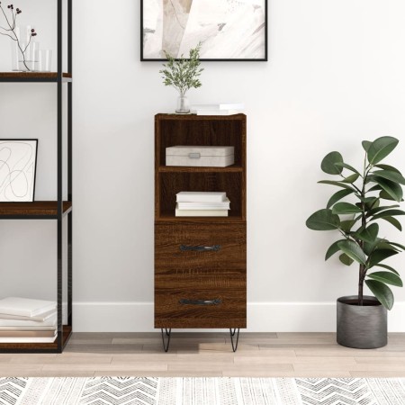 Oak brown engineered wood sideboard 34.5x34x90 cm by vidaXL, Sideboards - Ref: Foro24-828667, Price: 52,02 €, Discount: %