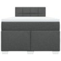 Cama box spring con colchón tela gris oscuro 120x190 cm
