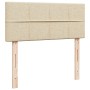 Cama box spring con colchón tela color crema 120x190 cm