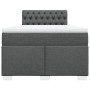 Cama box spring con colchón tela gris oscuro 120x190 cm