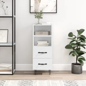 Glossy white plywood sideboard 34.5x34x90 cm by vidaXL, Sideboards - Ref: Foro24-828662, Price: 49,44 €, Discount: %