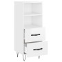 Aparador de madera contrachapada blanco brillante 34,5x34x90 cm de vidaXL, Aparadores - Ref: Foro24-828662, Precio: 55,42 €, ...