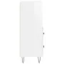 Aparador de madera contrachapada blanco brillante 34,5x34x90 cm de vidaXL, Aparadores - Ref: Foro24-828662, Precio: 49,44 €, ...