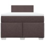 Cama box spring con colchón tela marrón oscuro 120x200 cm