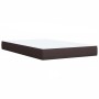 Cama box spring con colchón tela marrón oscuro 120x200 cm