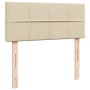 Cama box spring con colchón tela color crema 120x200 cm