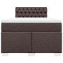 Cama box spring con colchón tela marrón oscuro 120x200 cm