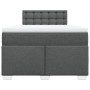 Cama box spring con colchón tela gris oscuro 120x200 cm