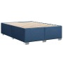 Cama box spring con colchón tela azul 140x190 cm