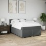 Cama box spring con colchón tela gris oscuro 140x200 cm