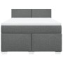 Cama box spring con colchón tela gris oscuro 140x200 cm