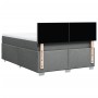 Cama box spring con colchón tela gris oscuro 140x200 cm