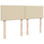 Cama box spring con colchón tela color crema 140x200 cm