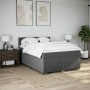 Cama box spring con colchón tela gris oscuro 140x200 cm